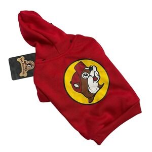 NWT Buc-ee's Dog Hoodie Red Pet Hoodie Sweatshirt Size S Beaver Logo